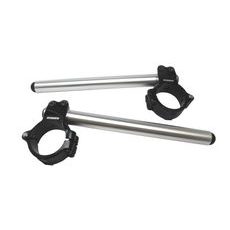 Aluminium-forged clip-ons ACCOSSATO CP003 with metal clamp composed of 2 half-rings 10 degrees inclination, silver