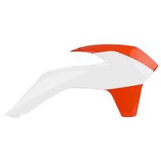 Radiator scoops POLISPORT 8417400001 (par) white/orange KTM