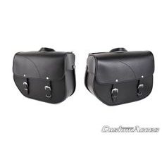 Leather saddlebag CUSTOMACCES SANT LOUIS APS001N črna par