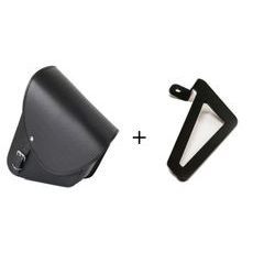 Leather saddlebag CUSTOMACCES BARCELONA APS007N črna left, with universal support
