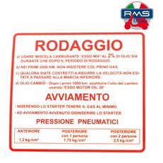 Etiketa RMS 142721040 rdeč "Rodaggio"
