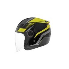 Jet čelada CASSIDA REFLEX black/ yellow fluo/ grey L