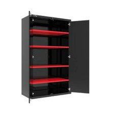 2 doors closet with key lock and 4 adjustable shelves LV8 EQA2A črna