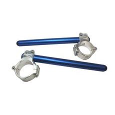 Aluminium-forged clip-ons ACCOSSATO CP003 with metal clamp composed of 2 half-rings 10 degrees inclination, blue