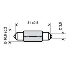 Lamp RMS 246510635 T11X35 S8,5 12V 10W