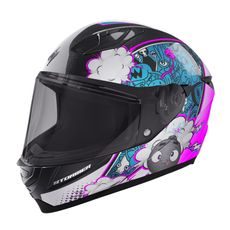 Kid helmet STORMER STRIKE KID BOOM blue, pink pearly YL