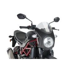 Windshield PUIG RETRO SEMI-FAIRING 3170H smoke carbon look