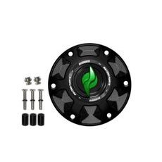 Tank filler cap ACCOSSATO FC123 for Triumph motorbikes with quick release machined from billet aluminium Zelena