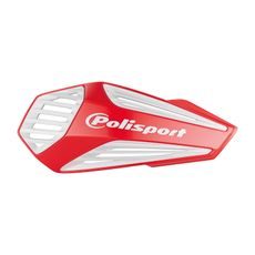 Handguard POLISPORT MX AIR 8308400010 with universal handlebar mounting kit Red CR04 / White