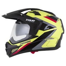 Motocross Helmet CASSIDA TOUR 2.0 X-TRA yellow fluo/black/red/gray/black matt peak 2XL