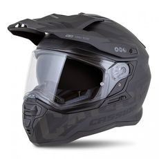 Motocross Helmet CASSIDA ROAD RUNNER TechniX black matt/ black/ grey/ black matt peak XS