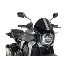 Windshield PUIG SEMI-FAIRING 3143N carbon look črna