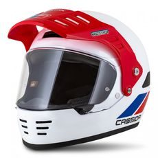 Motocross Helmet CASSIDA FORMX FLATOUT white/ blue/ red/ red peak XL
