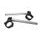 Aluminium-forged clip-ons ACCOSSATO CP003 with metal clamp composed of 2 half-rings 10 degrees inclination, silver