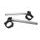 Aluminium-forged clip-ons ACCOSSATO CP003 with metal clamp composed of 2 half-rings 10 degrees inclination, silver