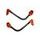 Lever guard ACCOSSATO DE003 with black hose and joint right + left, aluminium