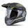 Motocross Helmet CASSIDA ROAD RUNNER TechniX grey matt/ black/ yellow fluo/ black matt peak L