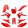 Set plastik POLISPORT 91532 red cr04