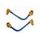 Lever guard ACCOSSATO DE003 with blue hose and joint right + left, aluminium