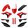 Set plastik POLISPORT 91538 red cr04/black