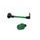 Lever guard in aluminium + left end ACCOSSATO DE004 with green hose and joint right