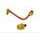 Lever guard in aluminium + right end ACCOSSATO DE005 with orange hose and joint levi
