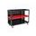 Trolley with 3 shelves LV8 EQC3RS.1105.R L1200 black with red shelves