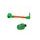 Lever guard in aluminium + left end ACCOSSATO DE004 with orange hose and joint right