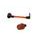 Lever guard in aluminium + left end ACCOSSATO DE004 with orange hose and joint right
