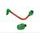 Lever guard in aluminium + right end ACCOSSATO DE005 with orange hose and joint levi