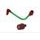 Lever guard in aluminium + right end ACCOSSATO DE005 with green hose and joint levi