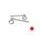 Pair of raised clip-on ACCOSSATO CP004 + 20 mm 10 degrees inclination, red