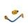 Lever guard in aluminium + left end ACCOSSATO DE004 with blue hose and joint right