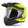 Motocross Helmet CASSIDA ROAD RUNNER DUAL yellow fluo/ black/ black matt peak XL