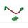 Lever guard in aluminium + right end ACCOSSATO DE005 with red hose and joint levi