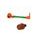 Lever guard in aluminium + left end ACCOSSATO DE004 with green hose and joint right