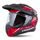 Motocross Helmet CASSIDA ROAD RUNNER TechniX red/ black/ white/ grey/ black matt peak M