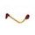 Lever guard ACCOSSATO DE002 with gold hose and joint left, aluminium