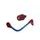Lever guard in aluminium + left end ACCOSSATO DE004 with blue hose and joint right