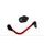Lever guard in aluminium + left end ACCOSSATO DE004 with red hose and joint right
