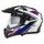 Motocross Helmet CASSIDA TOUR 2.0 X-TRA white/blue/red/black/black matt peak XS