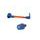 Lever guard in aluminium + left end ACCOSSATO DE004 with orange hose and joint right