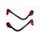 Lever guard ACCOSSATO DE003 with black hose and joint right + left, aluminium