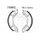 Brake shoe set EBC Y508G grooved includings springs