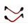 Lever guard ACCOSSATO DE003 with red hose and joint right + left, aluminium