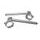 Aluminium-forged clip-ons ACCOSSATO CP003 with metal clamp composed of 2 half-rings 10 degrees inclination, silver