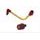 Lever guard in aluminium + right end ACCOSSATO DE005 with gold hose and joint levi