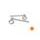 Pair of raised clip-on ACCOSSATO CP004 + 20 mm 10 degrees inclination, orange