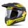 Motocross Helmet CASSIDA ROAD RUNNER TechniX yellow fluo/ black/ orange/ grey/ black matt peak XS