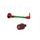 Lever guard in aluminium + left end ACCOSSATO DE004 with green hose and joint right